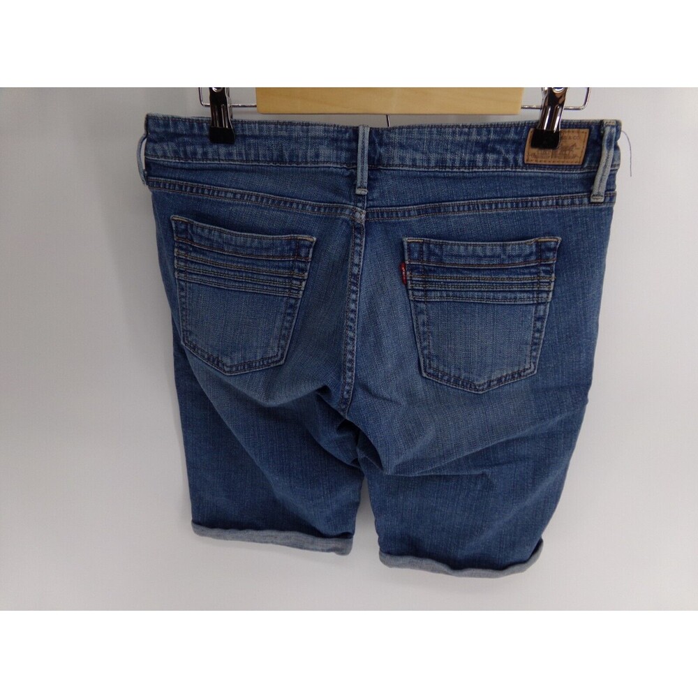Levi's 545 Womens Sz 8 Blue Capri Cuffed Dark Wash Cotton Blend Stretch Jeans 32 - Picture 2 of 7